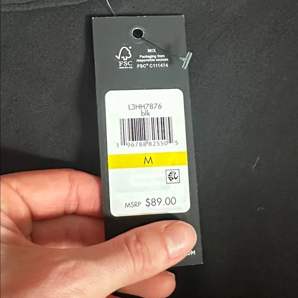 NWT Karl Lagerfeld Black Top with White Collar and Pearl Button Accents - Picture 9 of 10